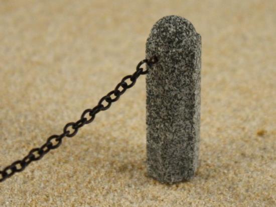 Miniaturbeton Granitpoller grau mit Kette - Grundset