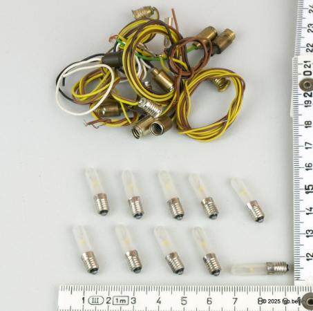 24 Volt Kerzen Glühbirnen, matt inkl. Fassungen mit Kabel, E 5,5 - 10 Stück