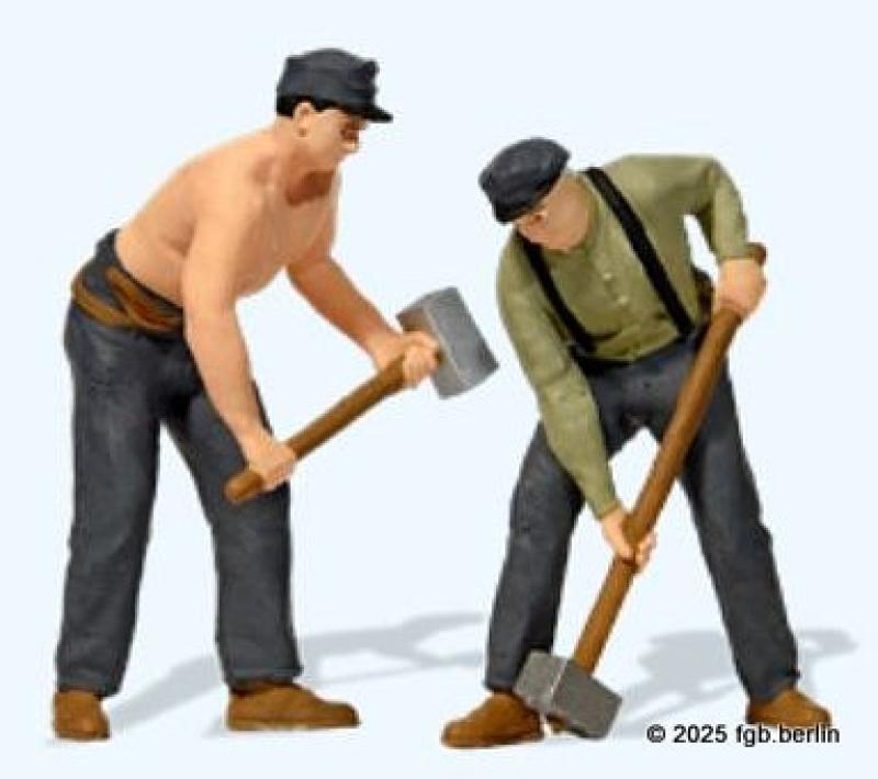 Preiser 44944 - 2 Gleisbauarbeiter mit Hammer