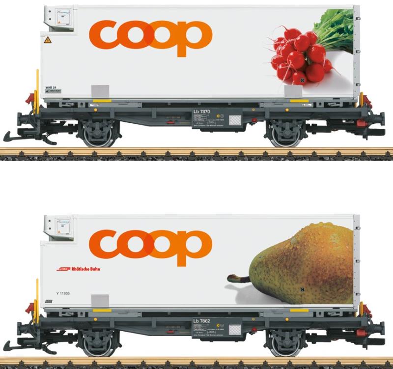 LGB RhB Containerwagen Set “coop®“ - Radieschen & Birne