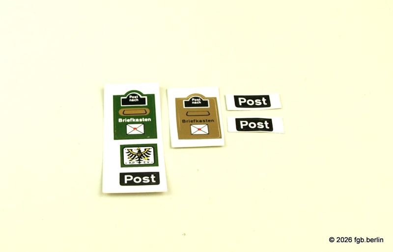 LGB Beschriftungsbögen für Postwagen