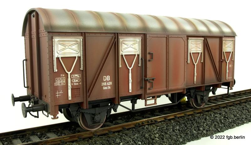 Modelbouw Boerman gedeckter Güterwagen DB Gms54 - gealtert